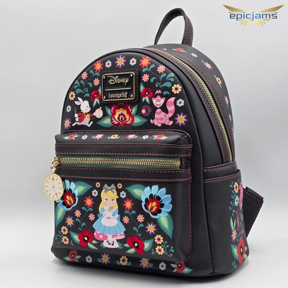 Loungefly Disney Alice in Wonderland Characters Floral Folk Mini Backpack New main image 4